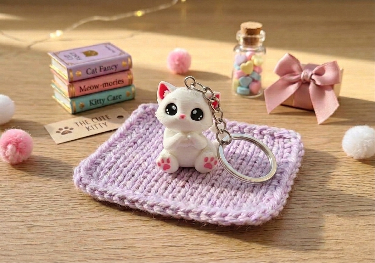 Kalpli Kedi Anahtarlık