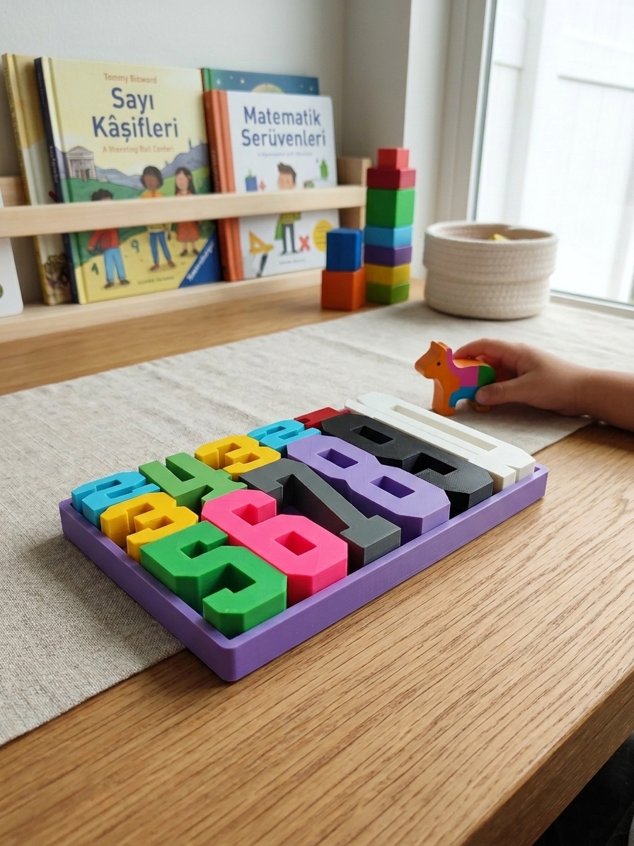 Montessori Matematik Eğitici Toplama Öğreten Sayı Blokları 
